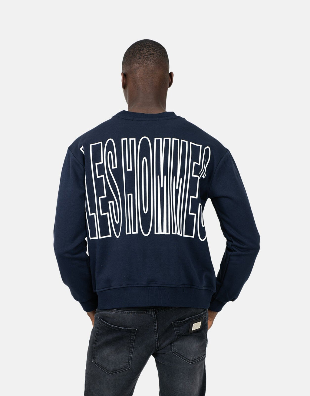 Les Hommes Back Font Blue Sweatshirt - view 2