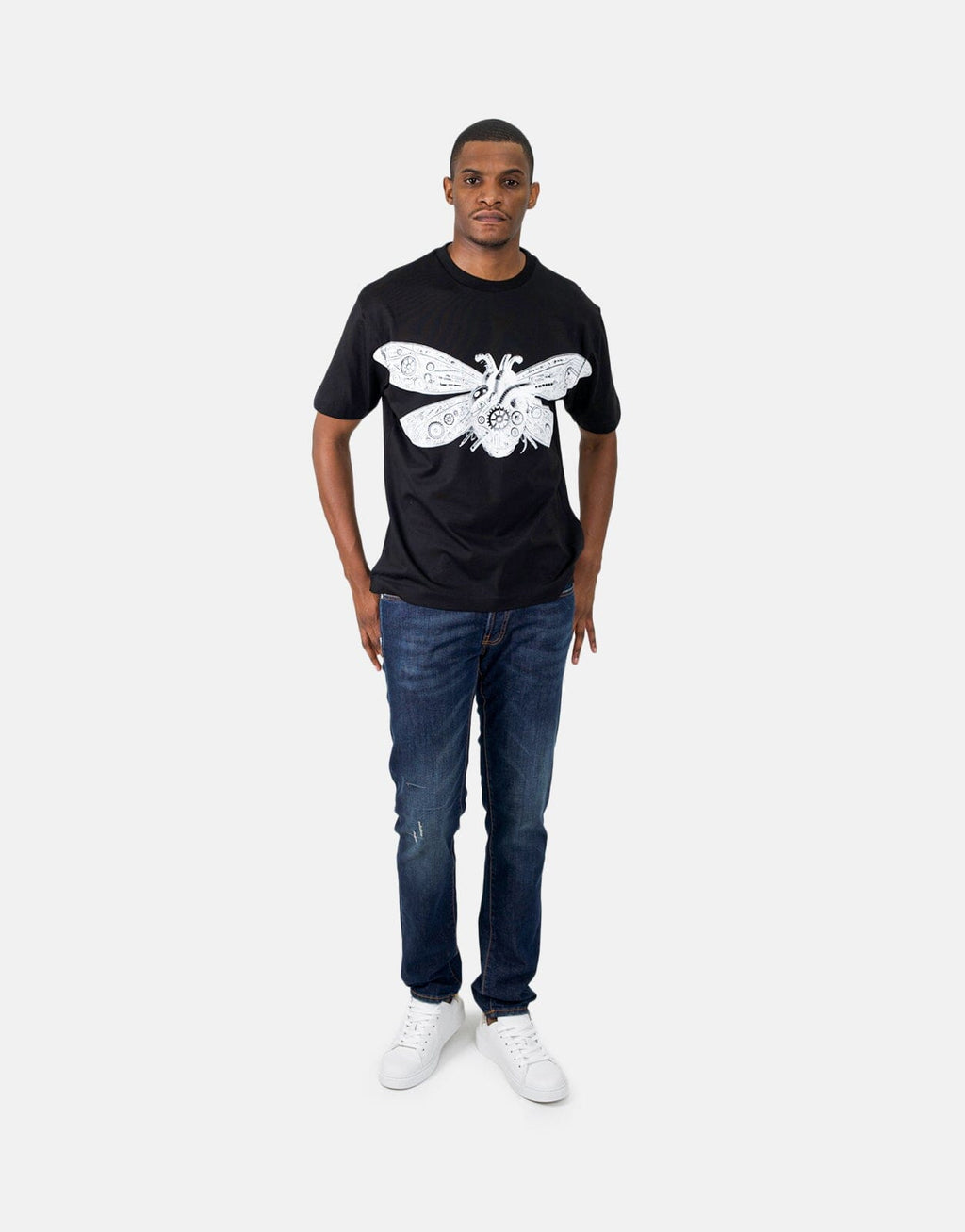 Les Hommes Black Label Dragonfly Black T-Shirt - view 2