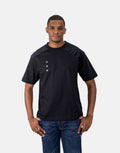 Les Hommes Black Label Eyelet Black T-Shirt