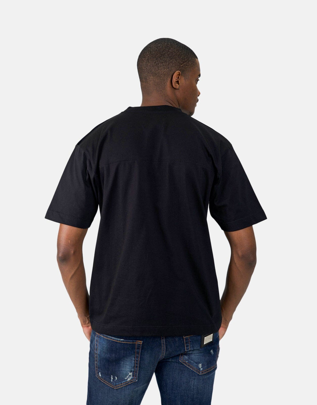 Les Hommes Black Label Eyelet Black T-Shirt - view 4