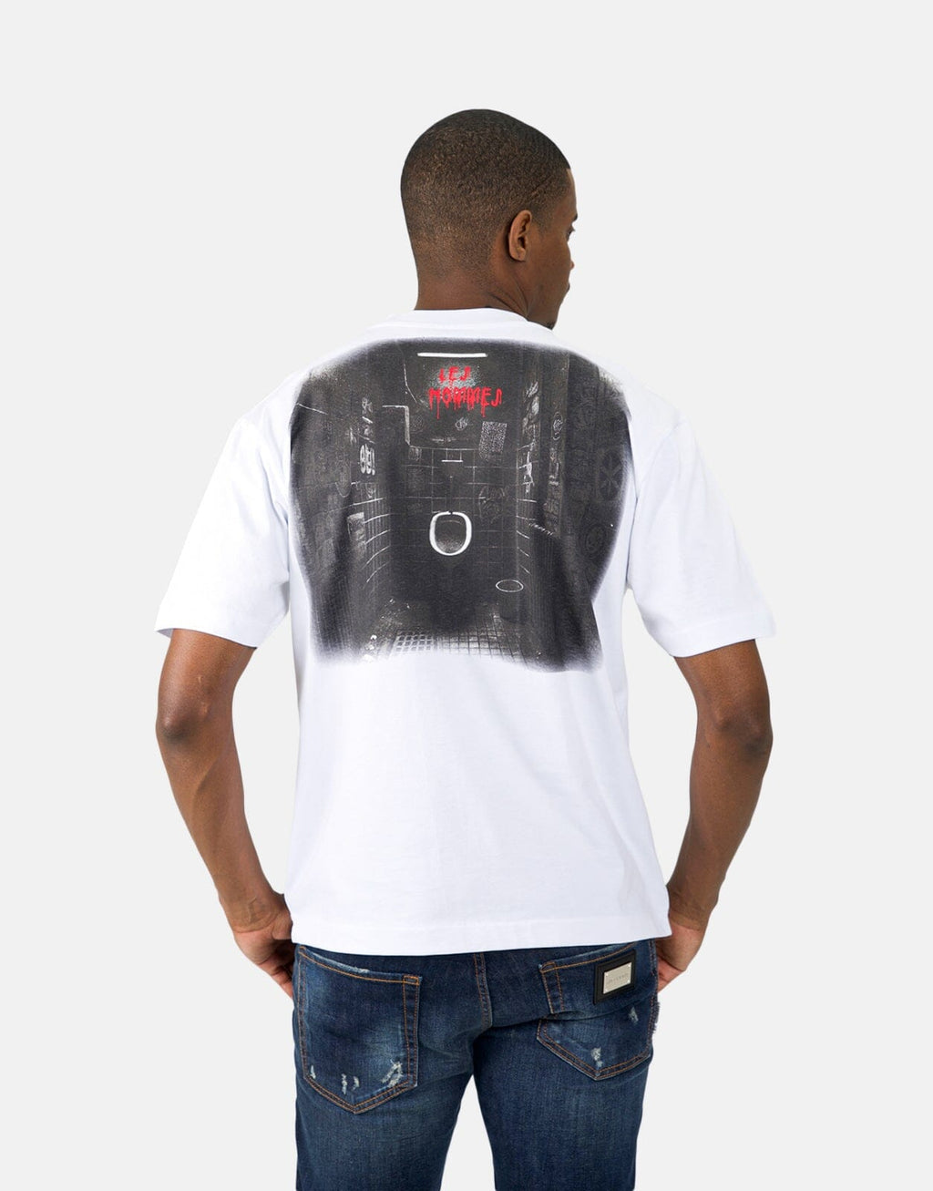 Les Hommes Black Label Freaky White T-Shirt - view 2
