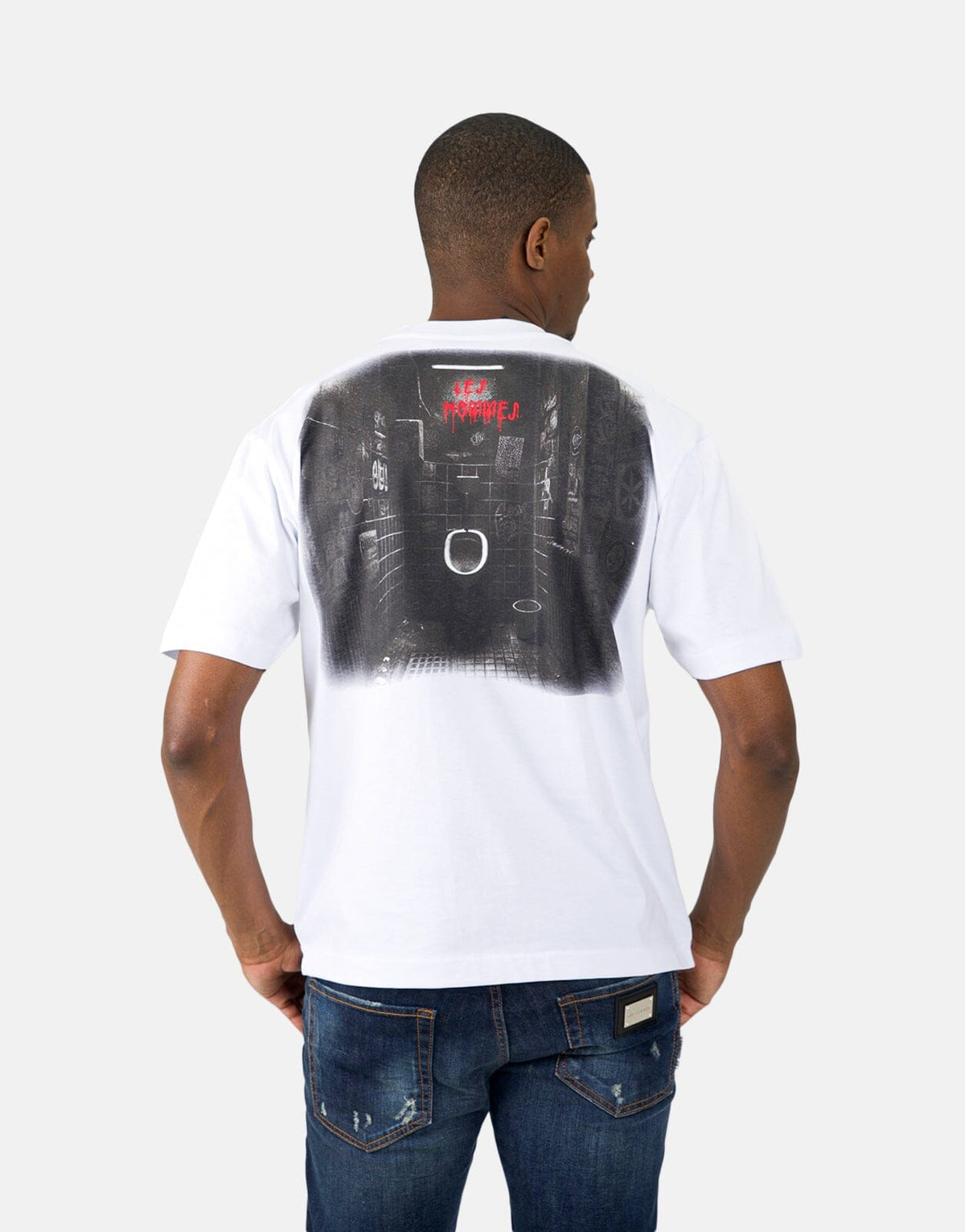 Les Hommes Black Label Freaky White T-Shirt - view 2
