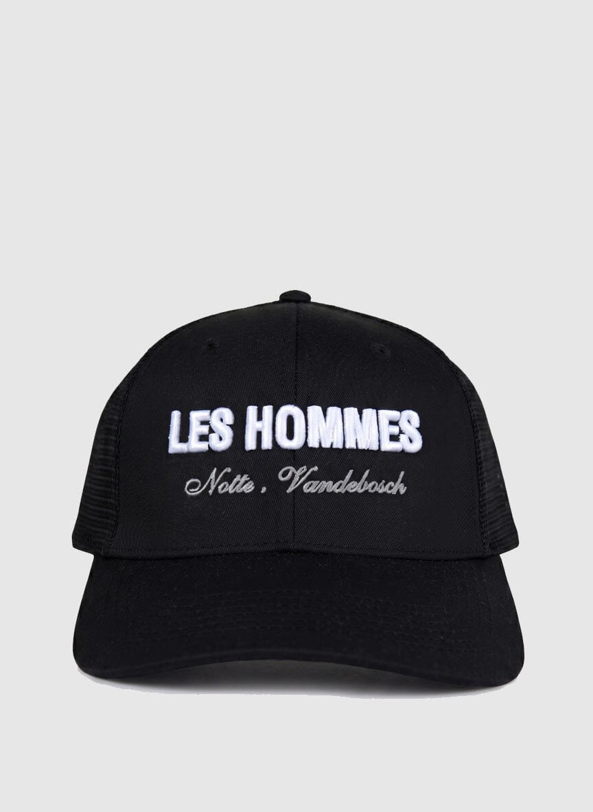 Les Hommes Black Trucker Cap