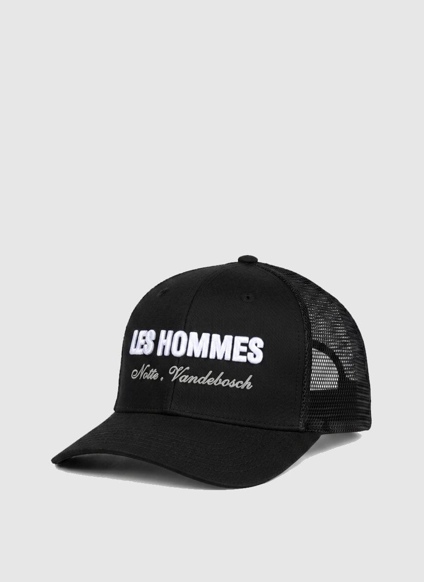 Les Hommes Black Trucker Cap - view 2