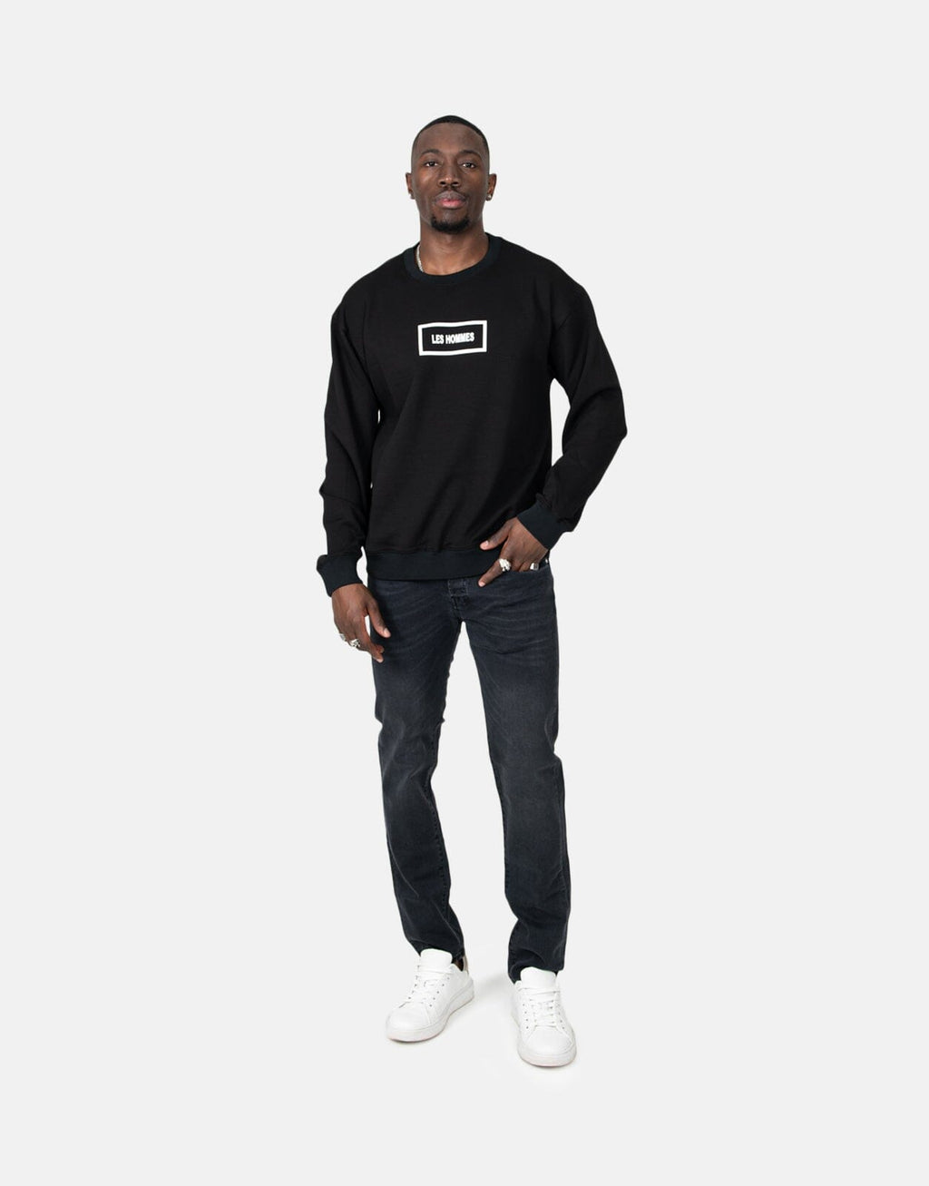 Les Hommes Box Print Black Sweatshirt - view 4