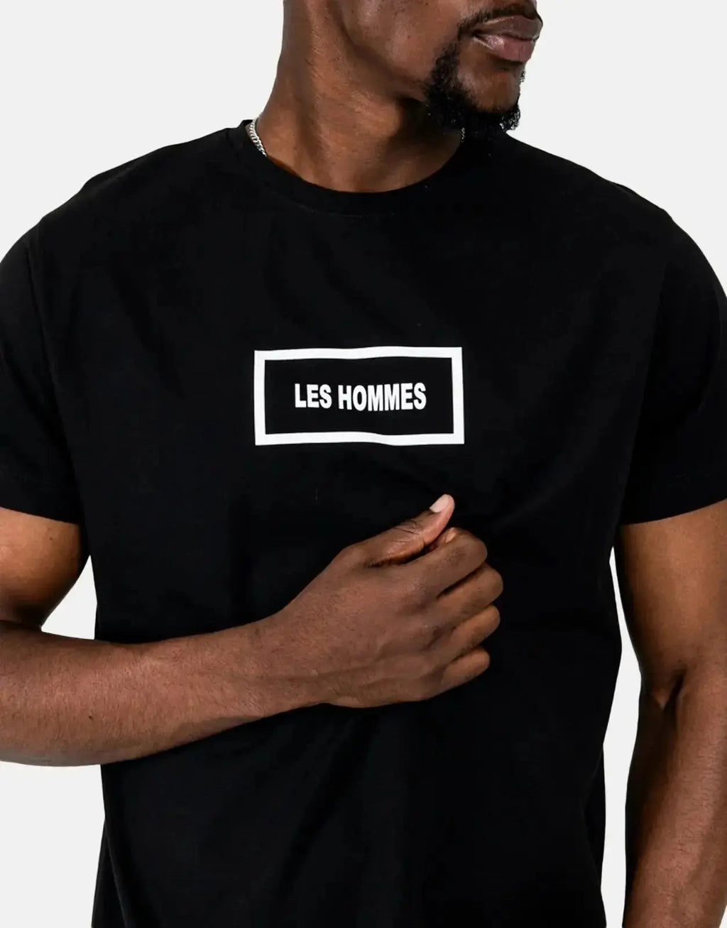 Les Hommes Box Print Black T-Shirt - view 4