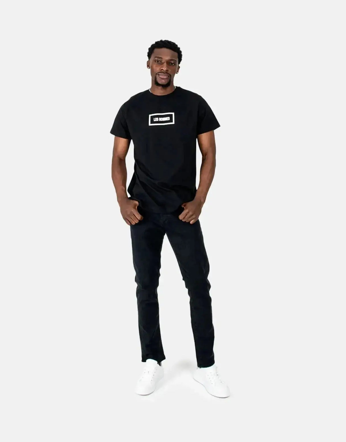 Les Hommes Box Print Black T-Shirt - view 5