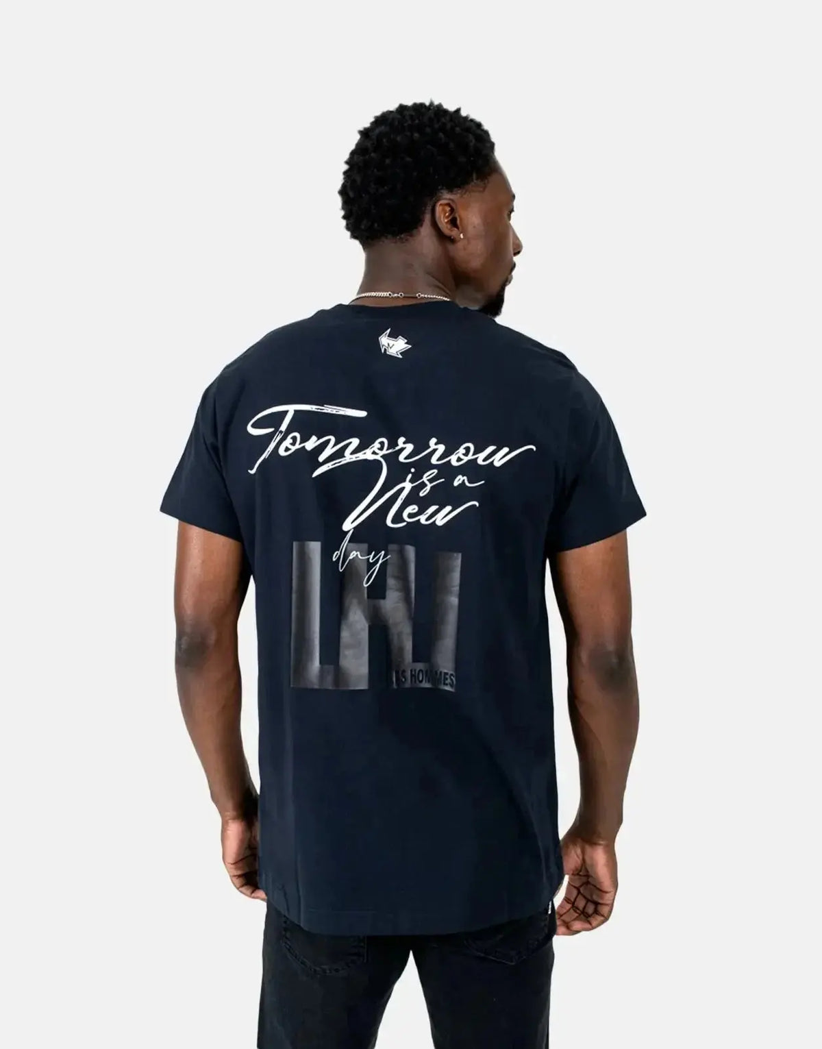 Les Hommes Box Print Navy T-Shirt - view 2