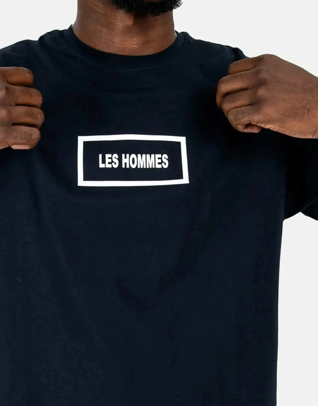 Les Hommes Box Print Navy T-Shirt - view 3