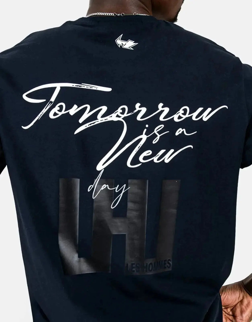 Les Hommes Box Print Navy T-Shirt - view 4