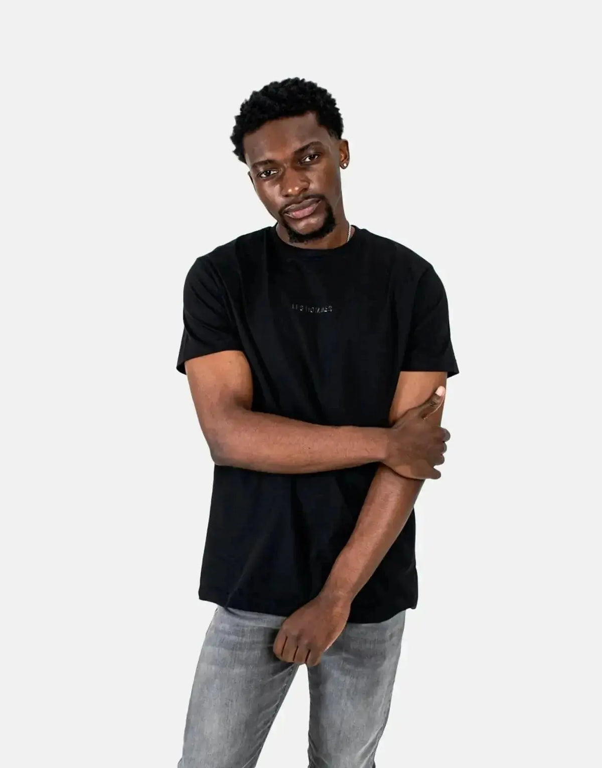Les Hommes Centre Print Black T-Shirt