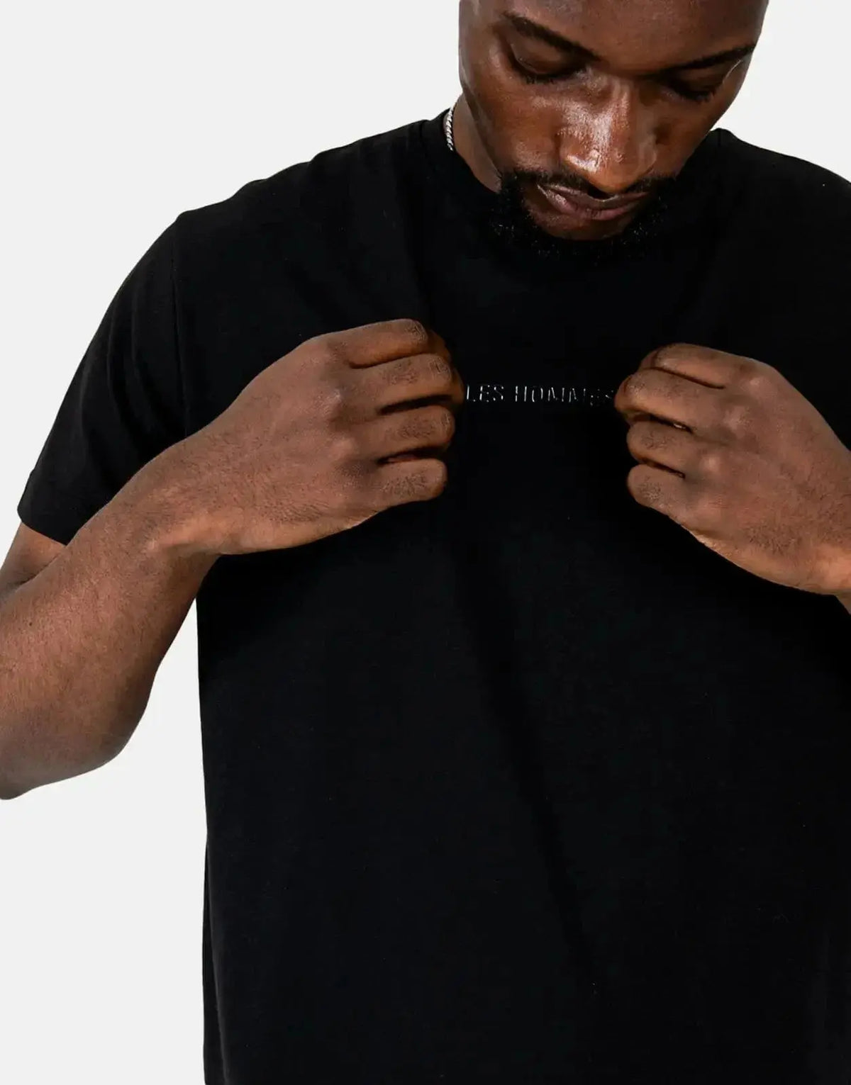 Les Hommes Centre Print Black T-Shirt - view 3