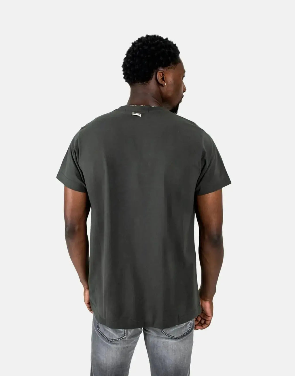 Les Hommes Centre Print Mil Green T-Shirt - view 2