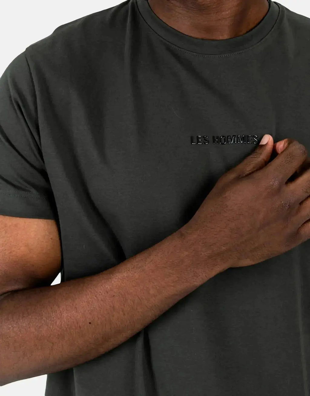 Les Hommes Centre Print Mil Green T-Shirt - view 3