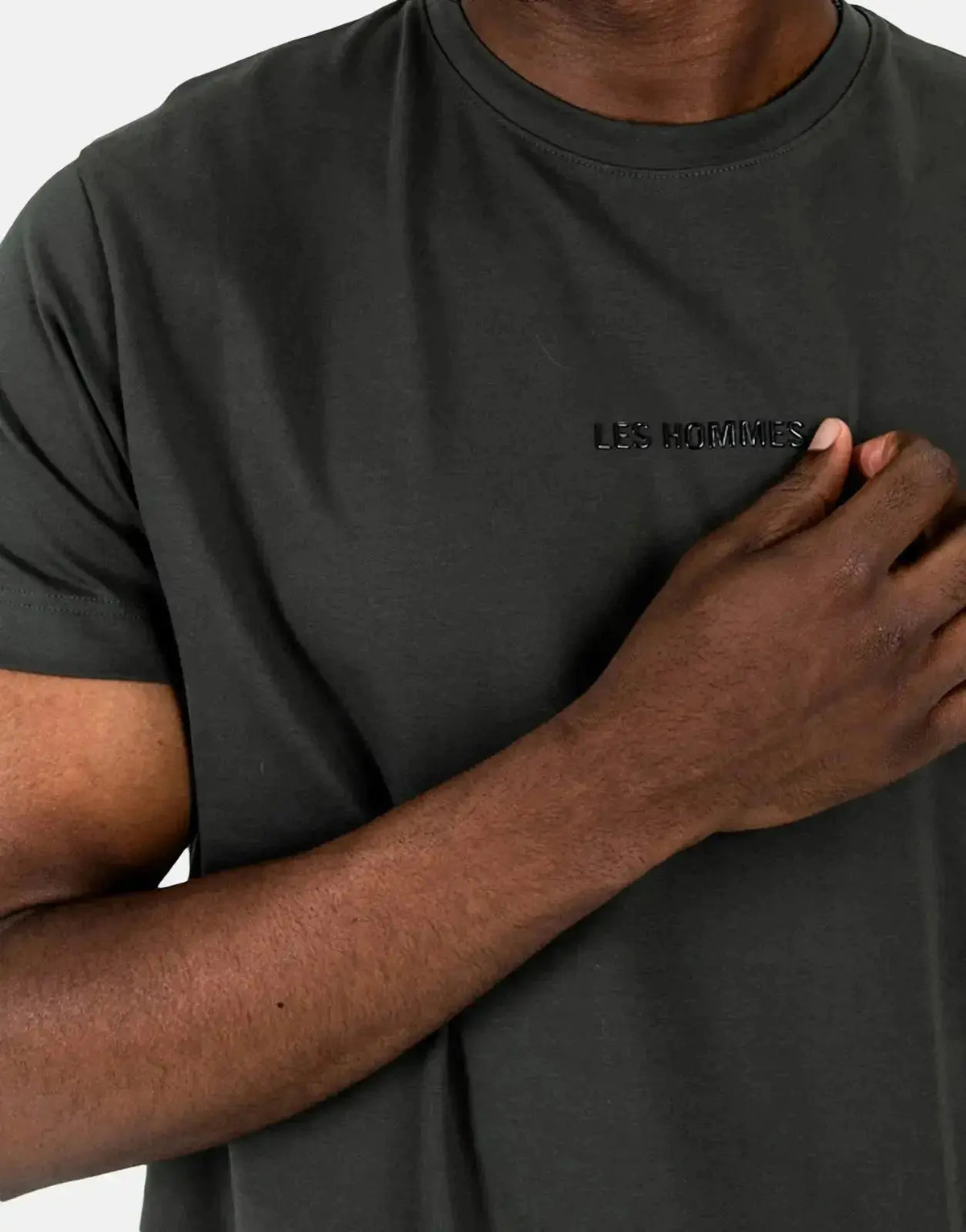 Les Hommes Centre Print Mil Green T-Shirt - view 3
