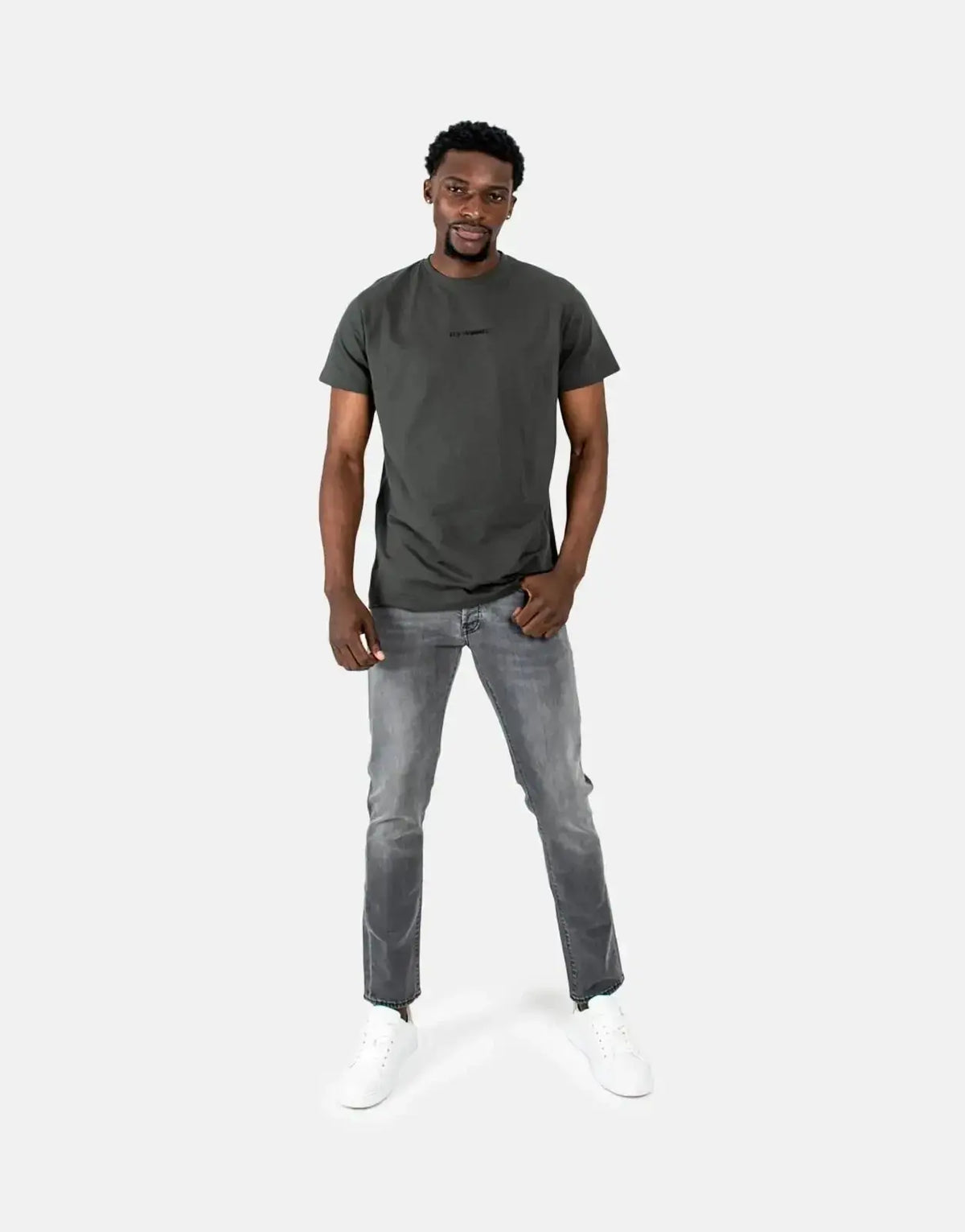 Les Hommes Centre Print Mil Green T-Shirt - view 5