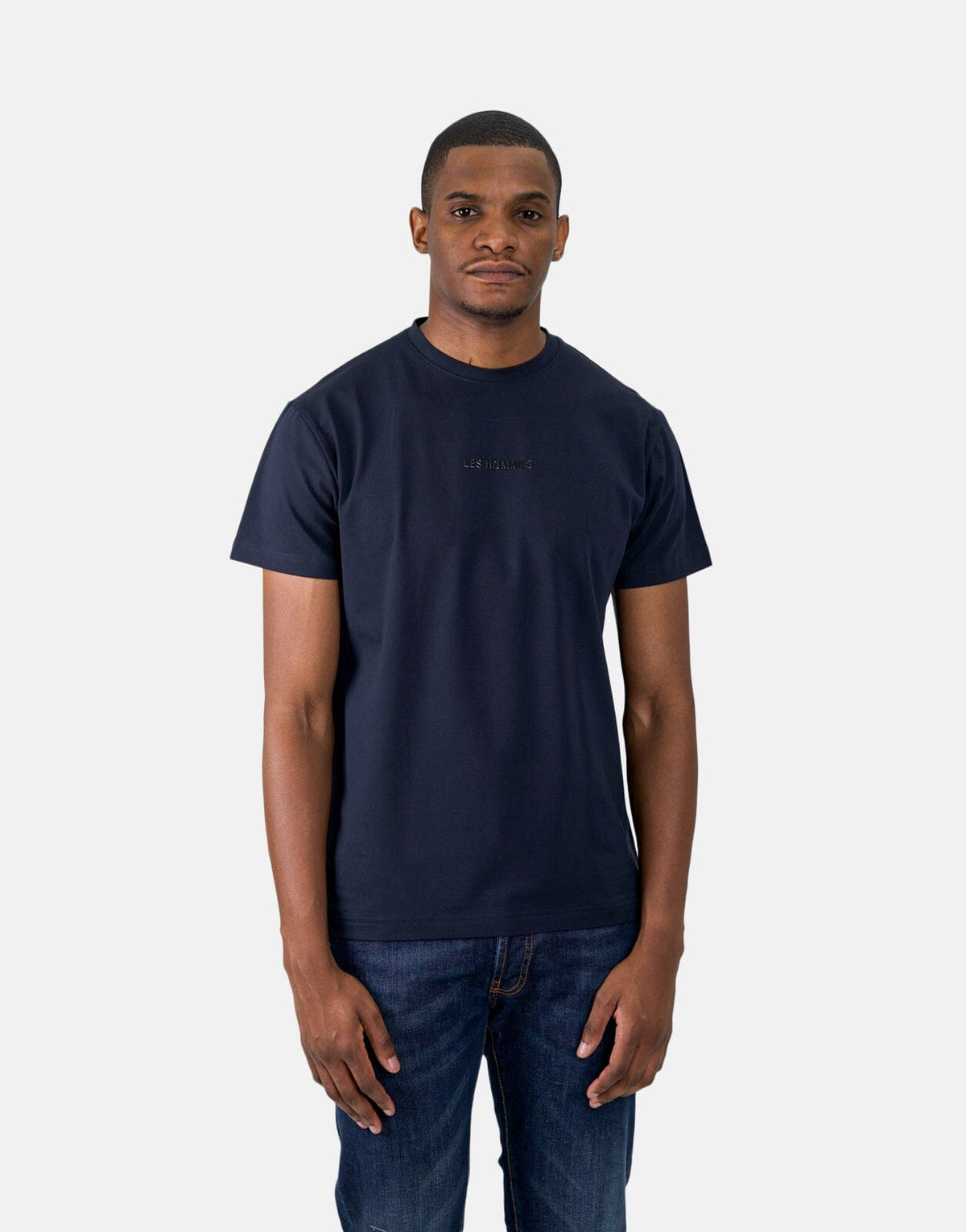 Les Hommes Centre Print Navy T-Shirt