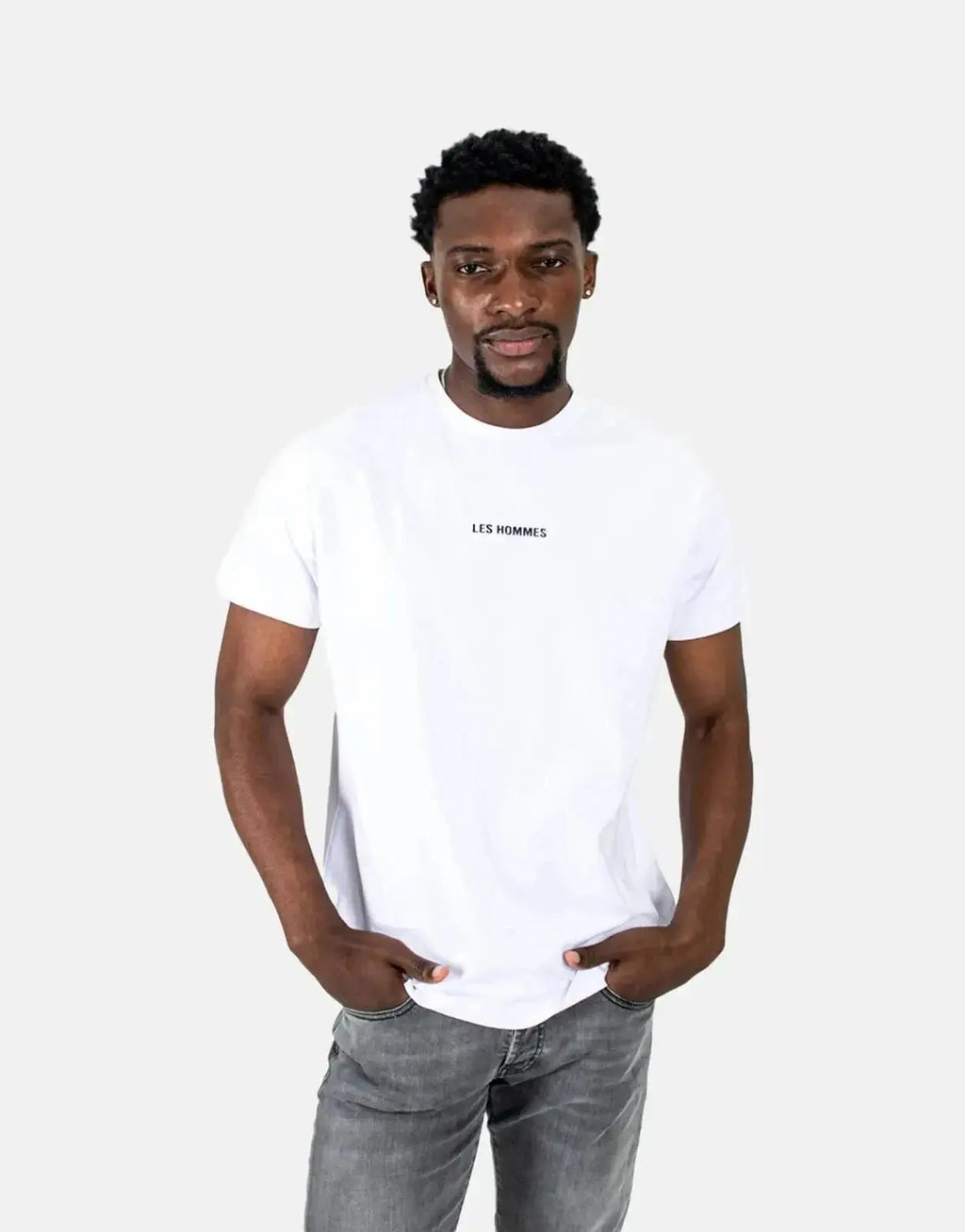 Les Hommes Centre Print White T-Shirt