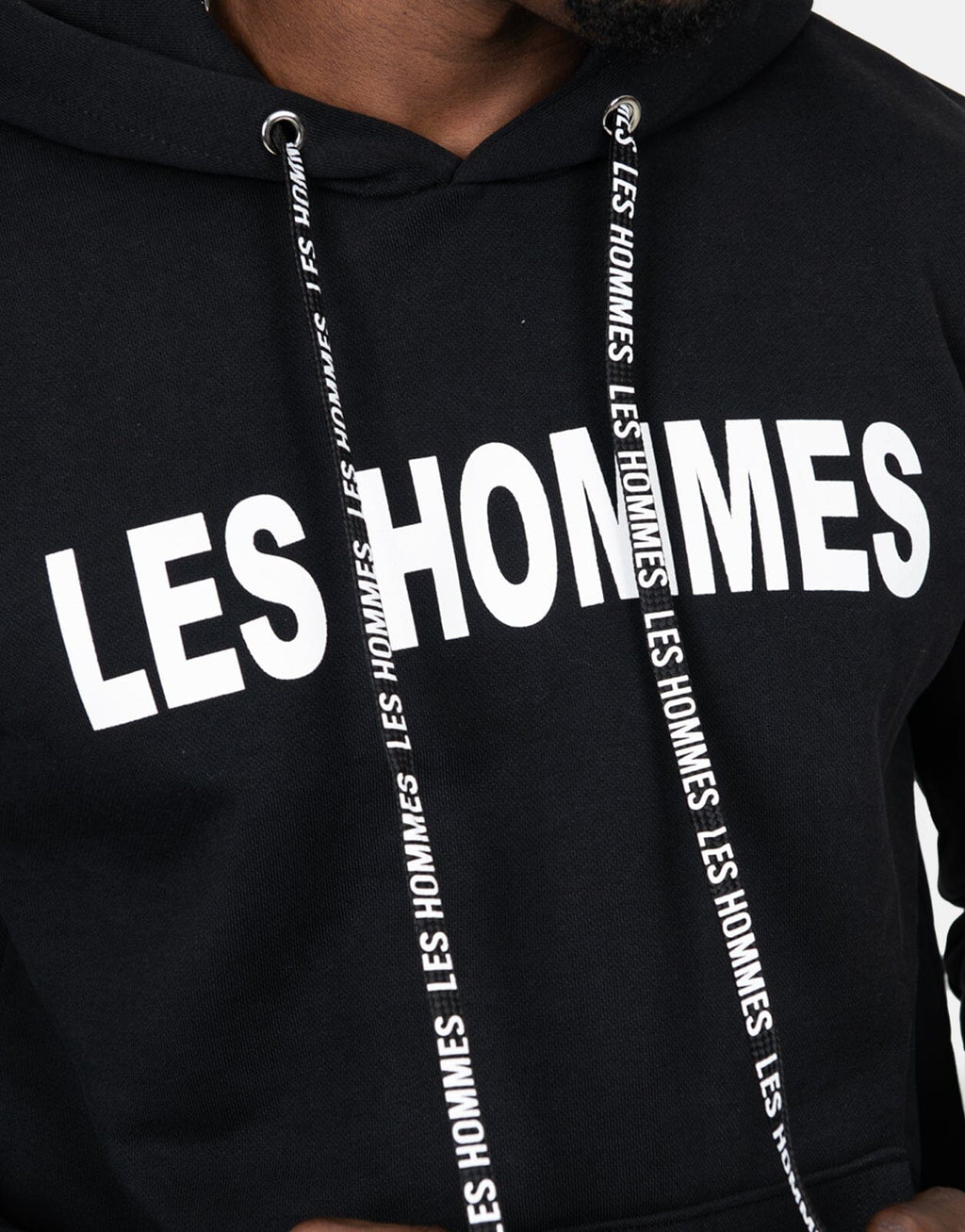 Les Hommes Chest Font Black Hoodie - view 3