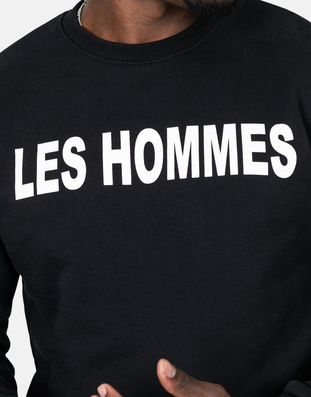 Les Hommes Chest Font Black Sweatshirt - view 3
