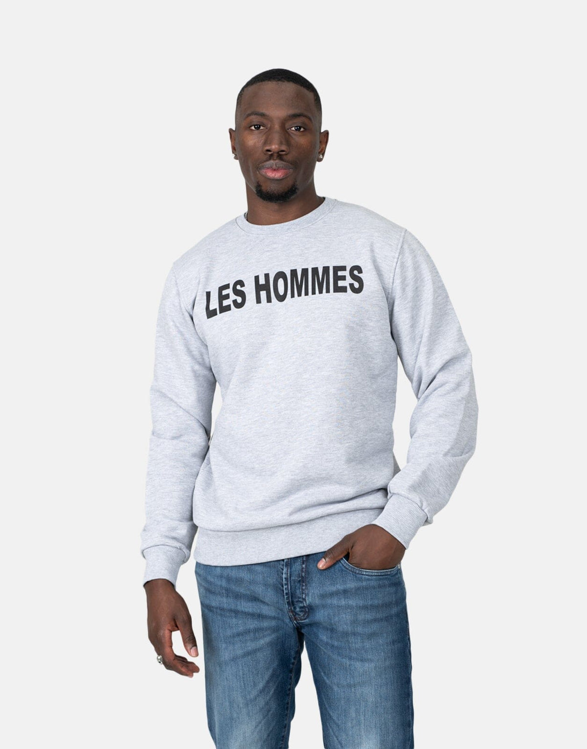 Les Hommes Chest Font Grey Sweatshirt