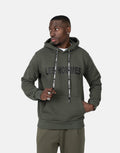 Les Hommes Chest Font Military Green Hoodie