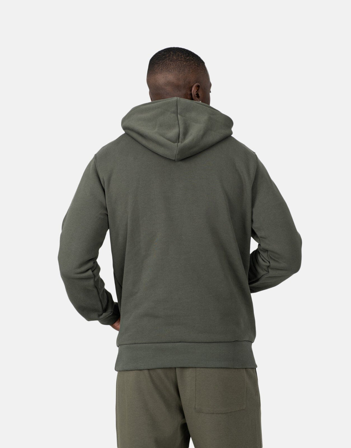 Les Hommes Chest Font Military Green Hoodie - view 2