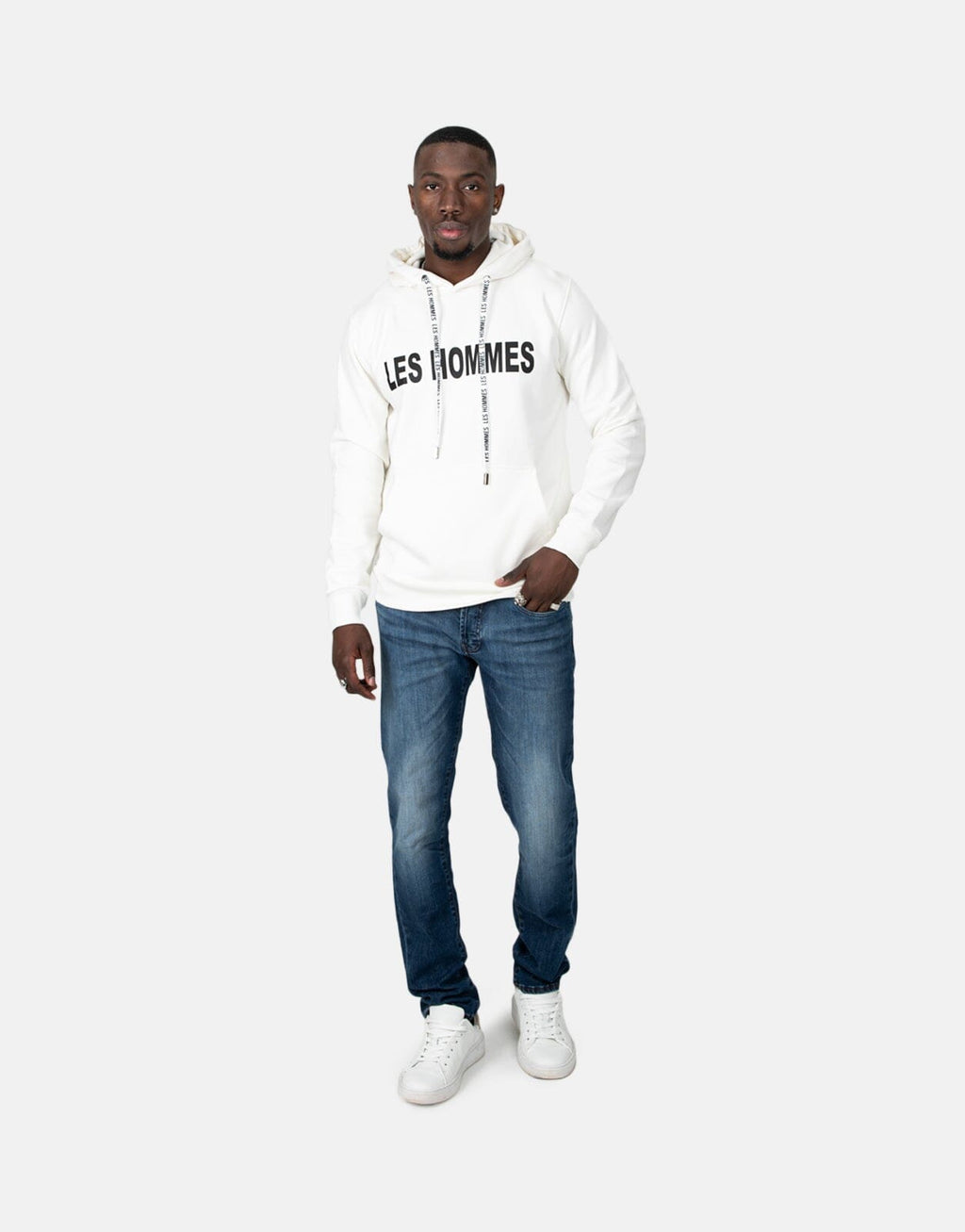 Les Hommes Chest Font White Sweatshirt - view 4