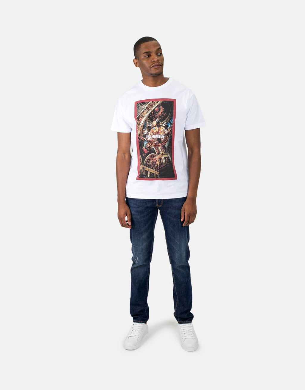 Les Hommes Digital Print Ceiling White T-Shirt - view 2