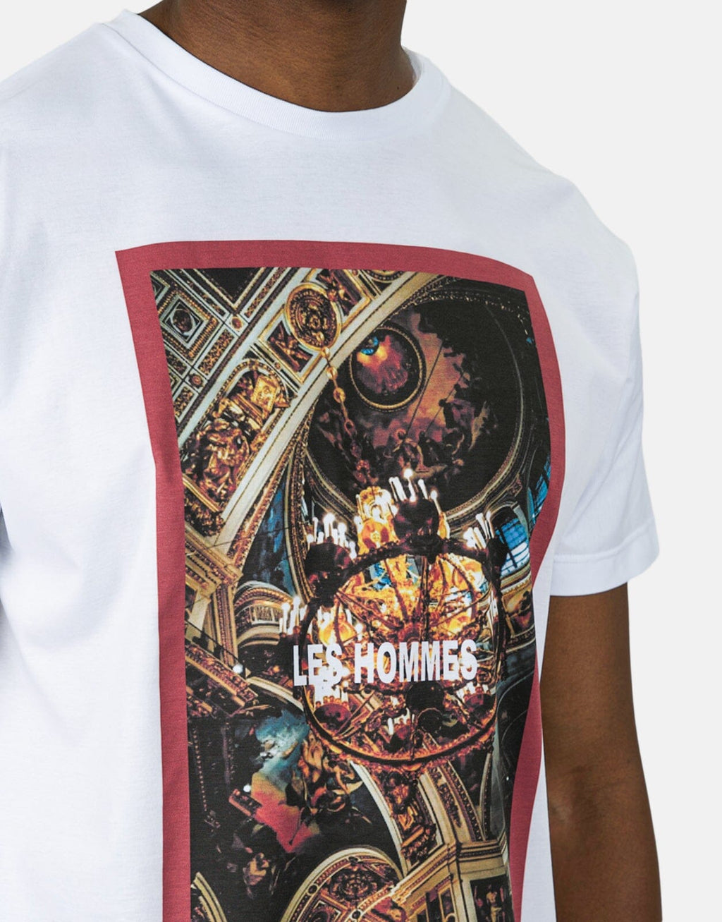 Les Hommes Digital Print Ceiling White T-Shirt - view 4