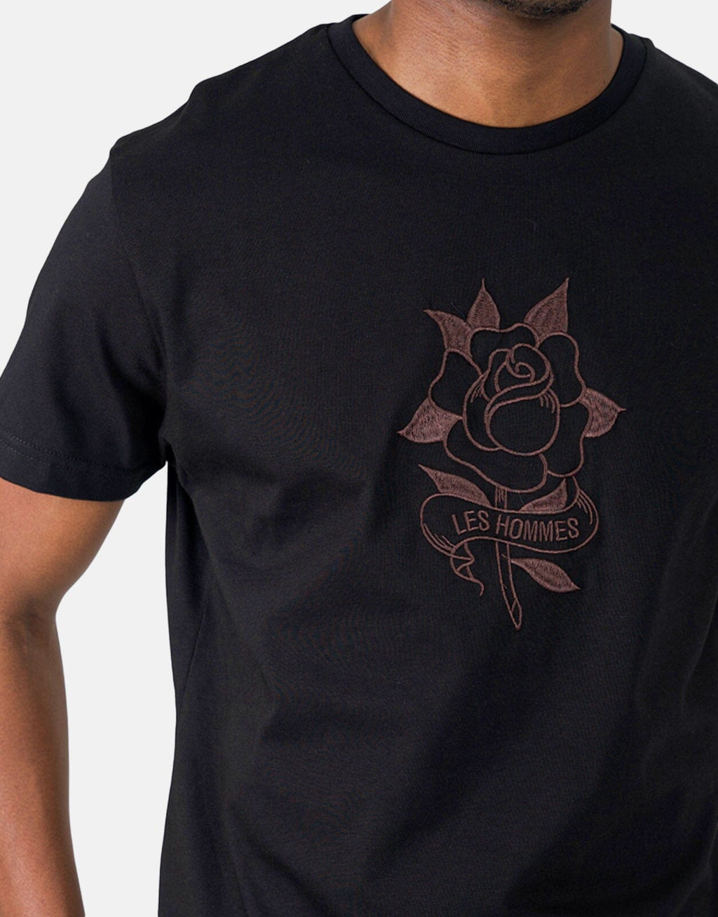 Les Hommes Embroidery Black T-Shirt - view 2