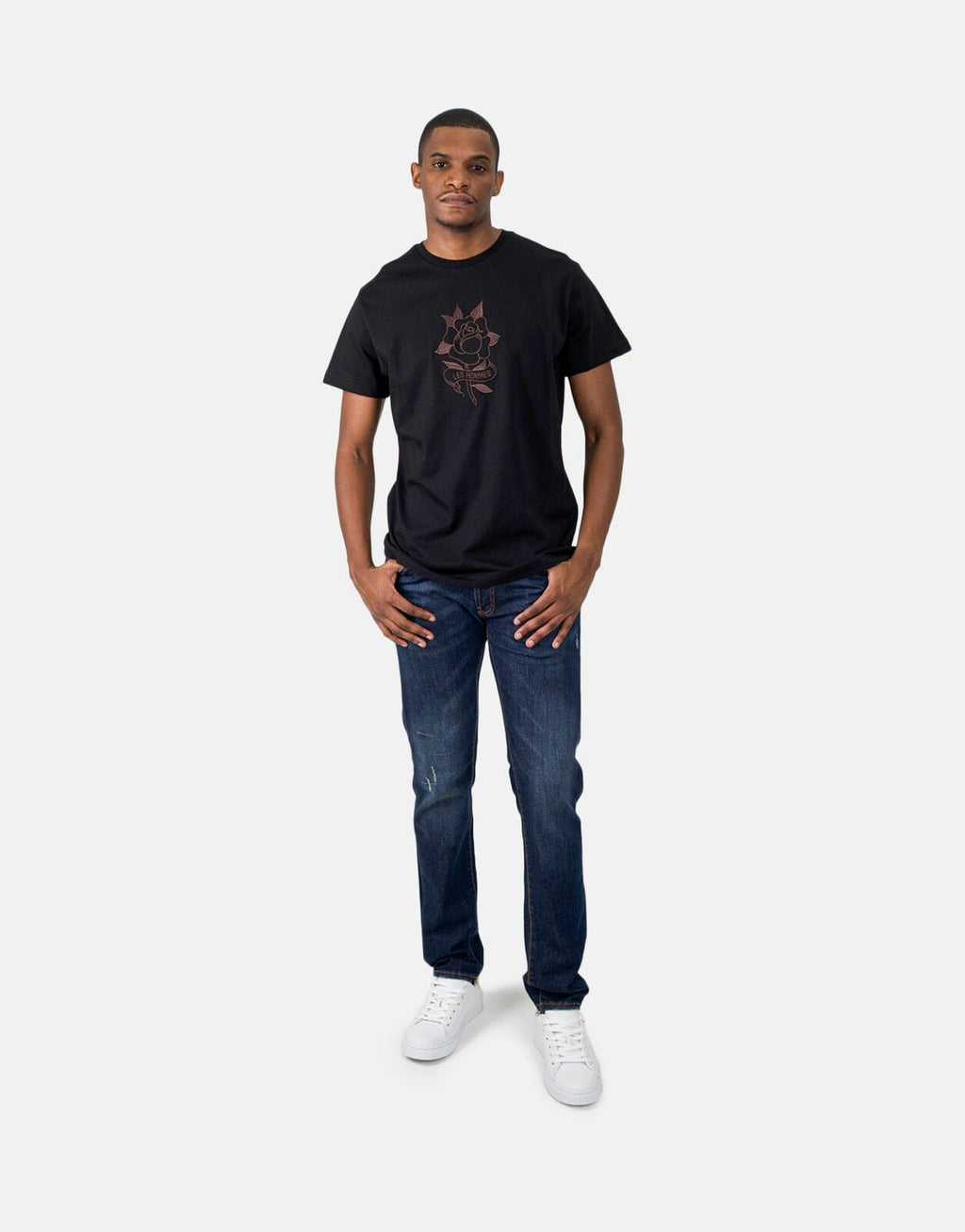Les Hommes Embroidery Black T-Shirt - view 3