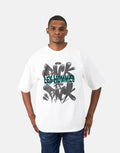 Les Hommes Flock Grafiti Print White T-Shirt