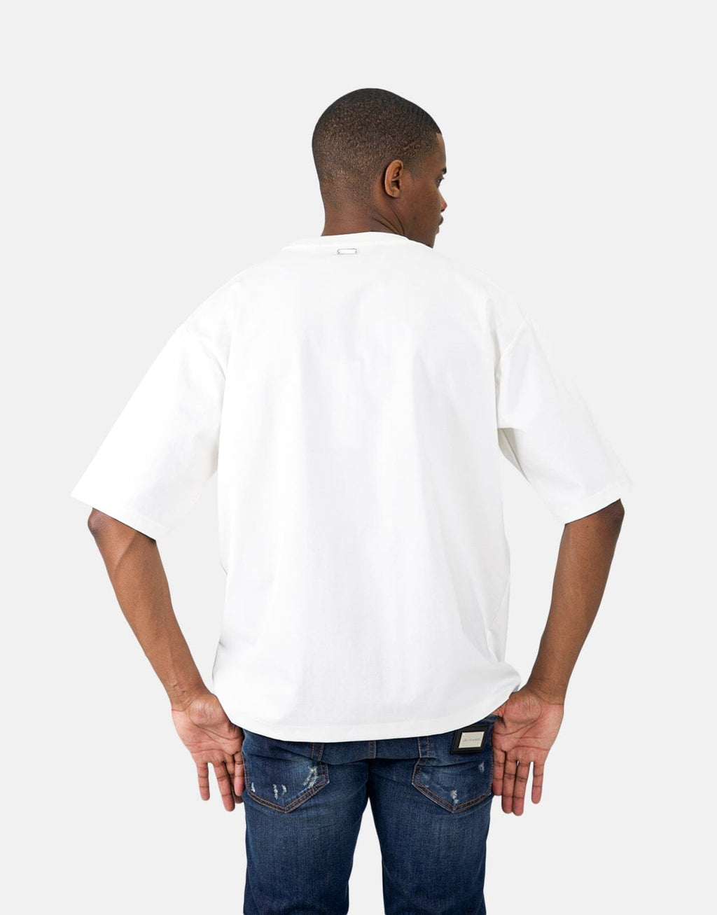 Les Hommes Flock Grafiti Print White T-Shirt - view 3