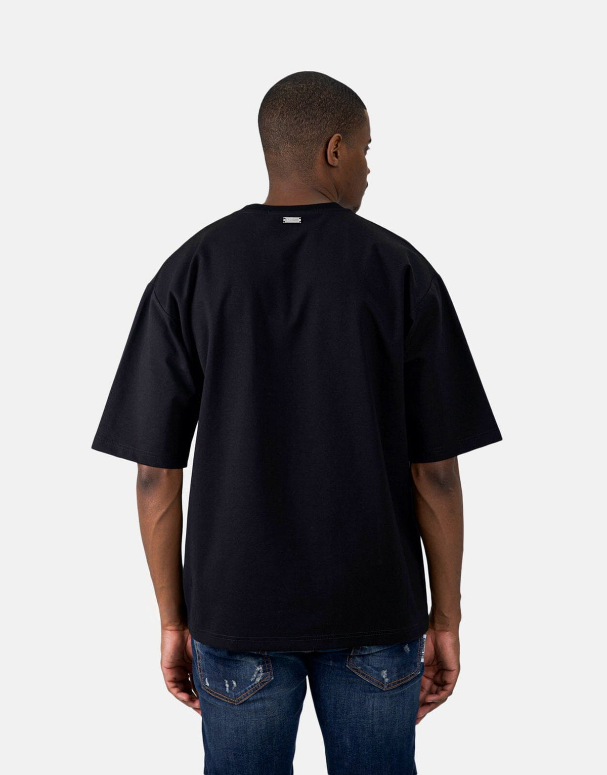 Les Hommes Flock Print Oversized Black T-Shirt - view 3