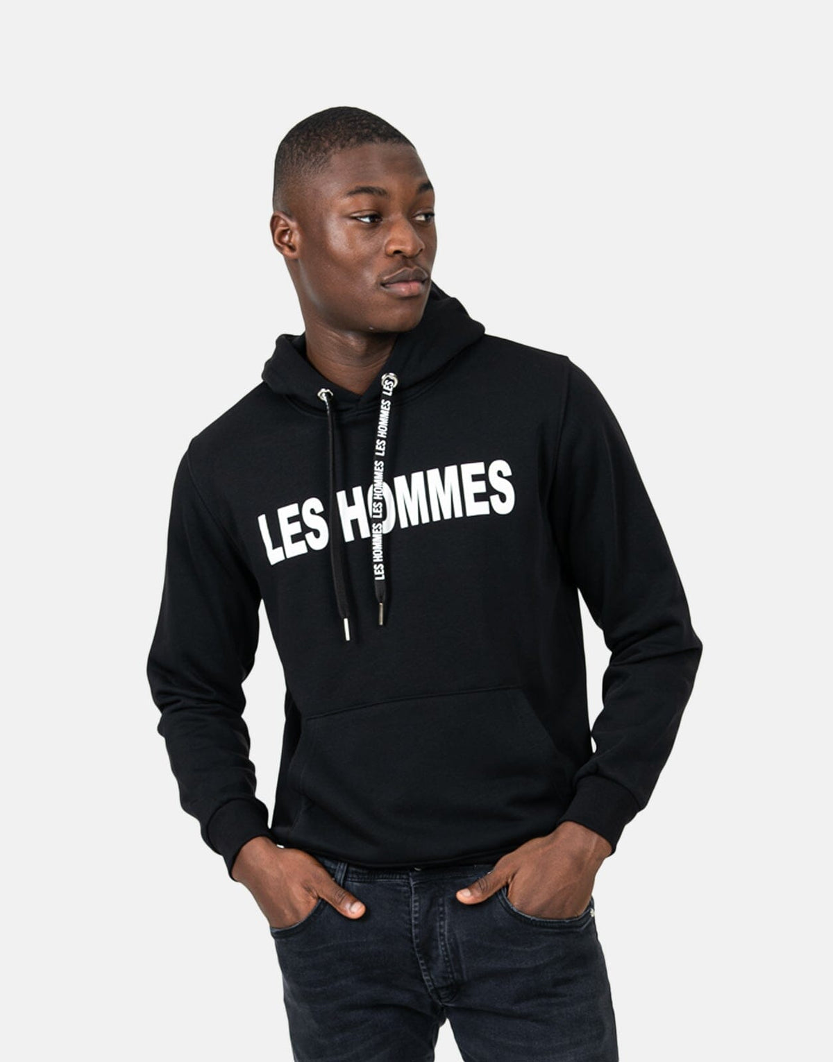 Les Hommes Font Black Hoodie