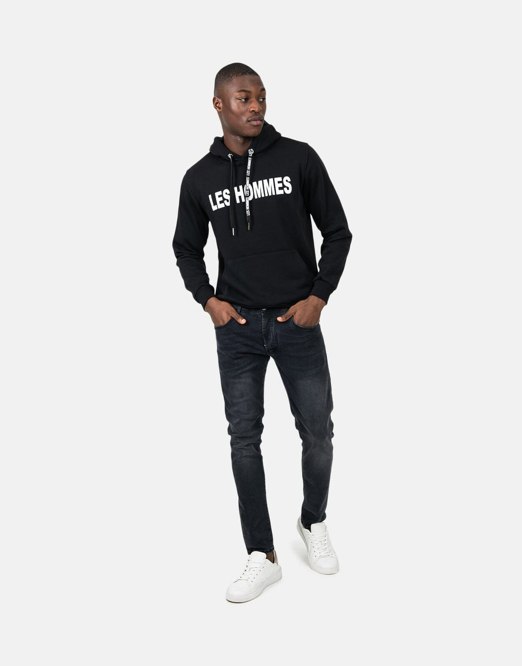 Les Hommes Font Black Hoodie - view 4