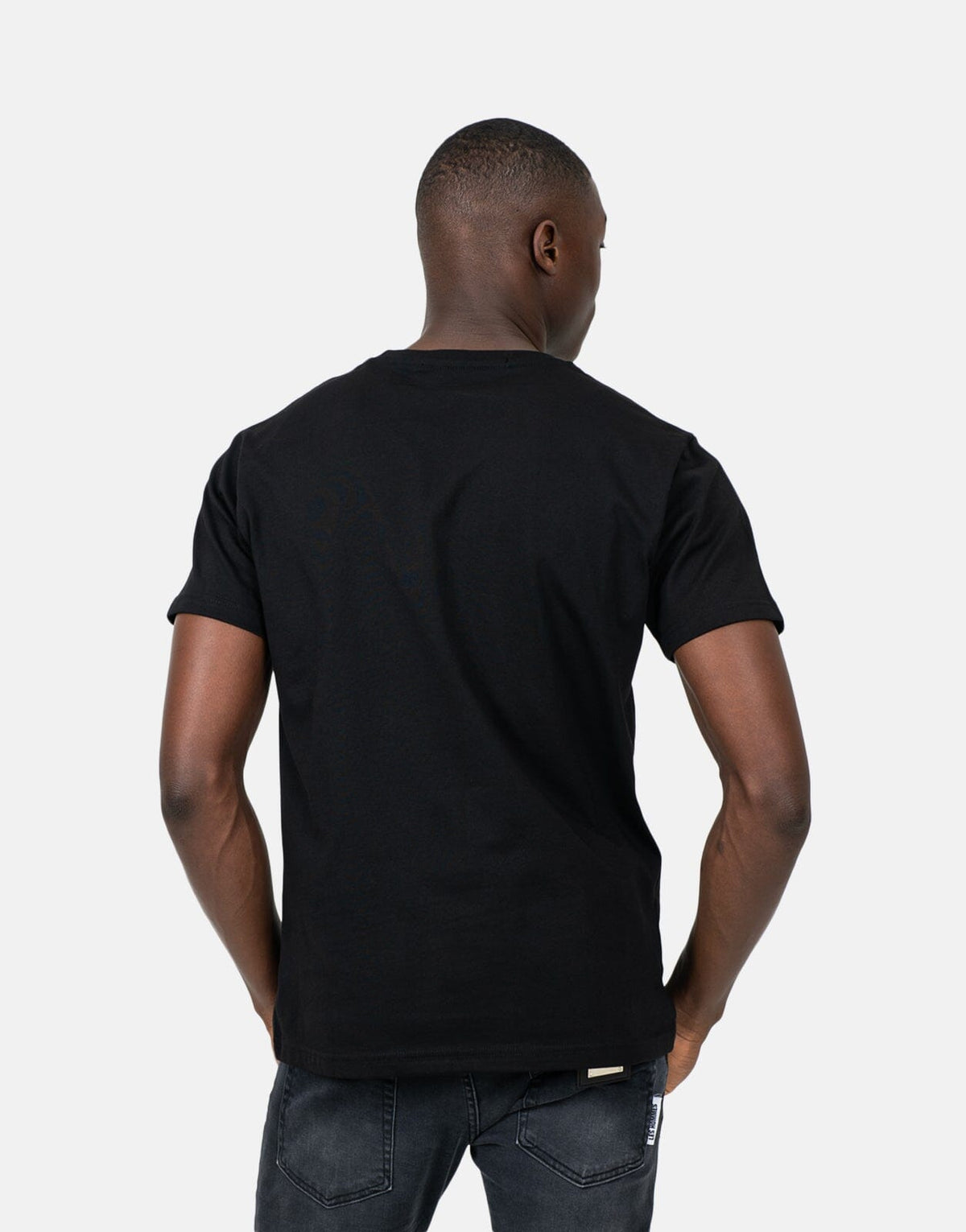 Les Hommes Glitter Chest Logo Black T-Shirt - view 2