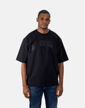 Les Hommes Glitter Logo Black T-Shirt