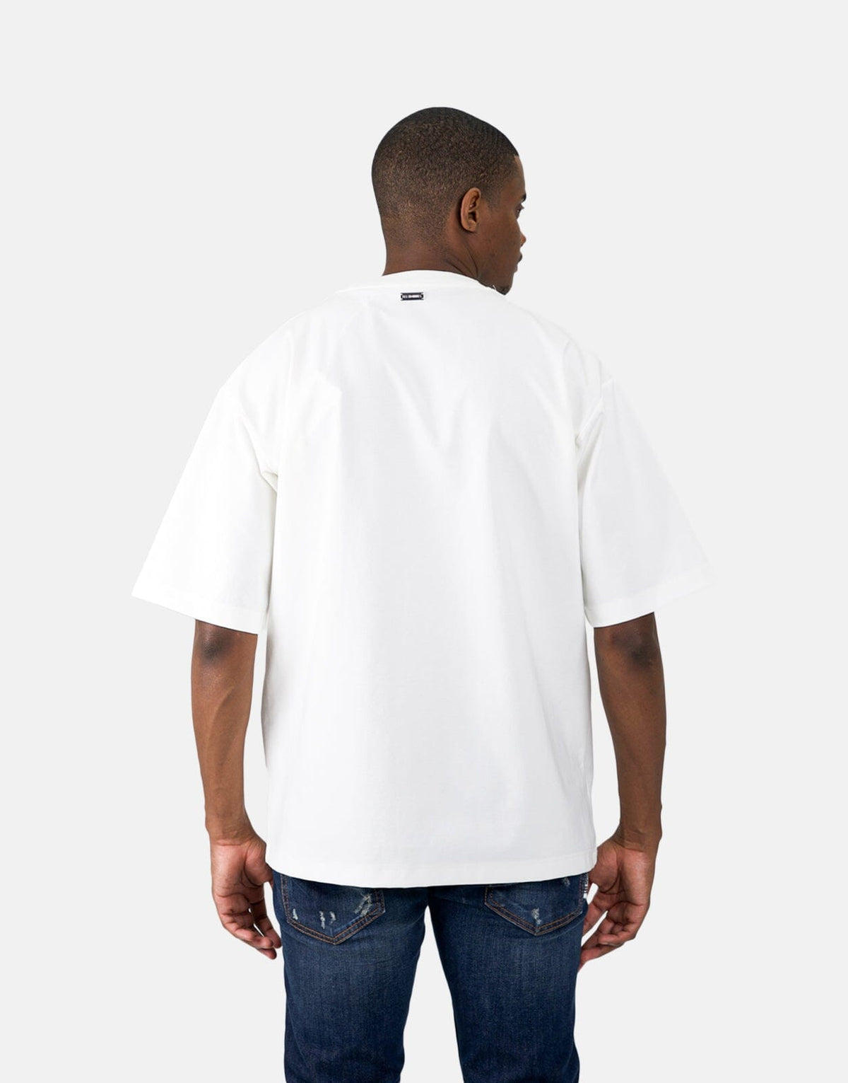 Les Hommes Glitter Logo White T-Shirt - view 3
