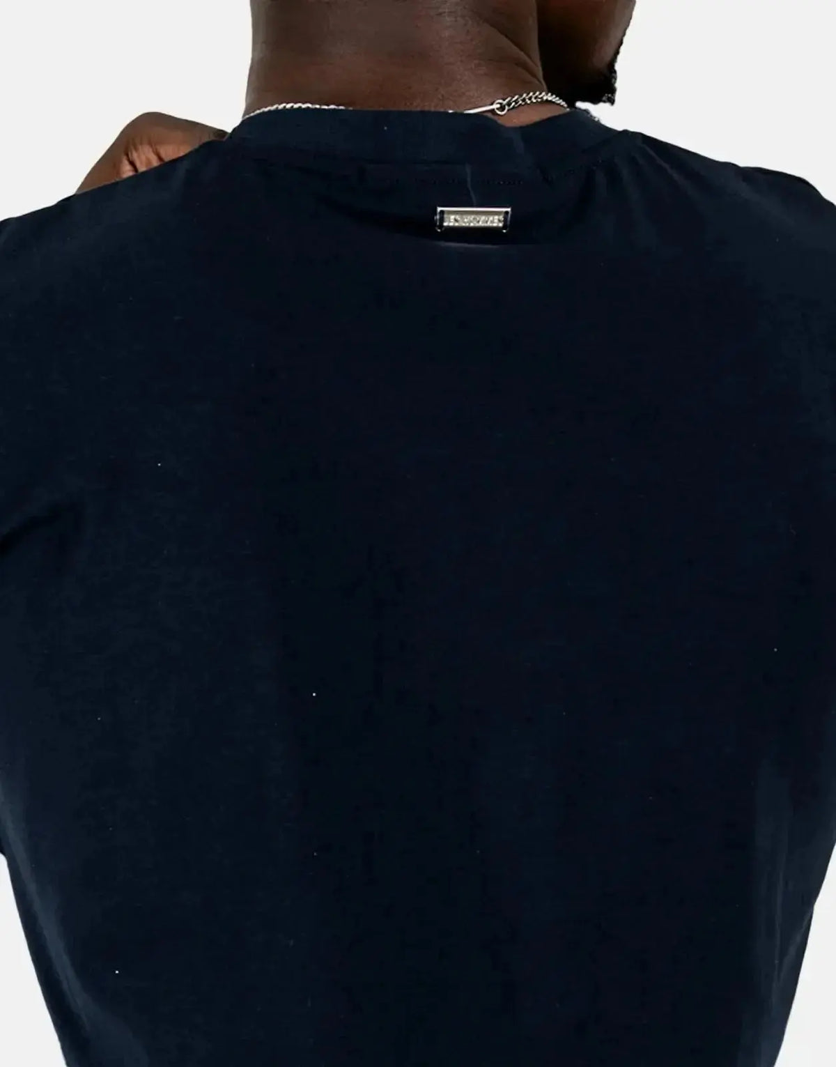 Les Hommes Glitter Print Navy T-Shirt - view 4