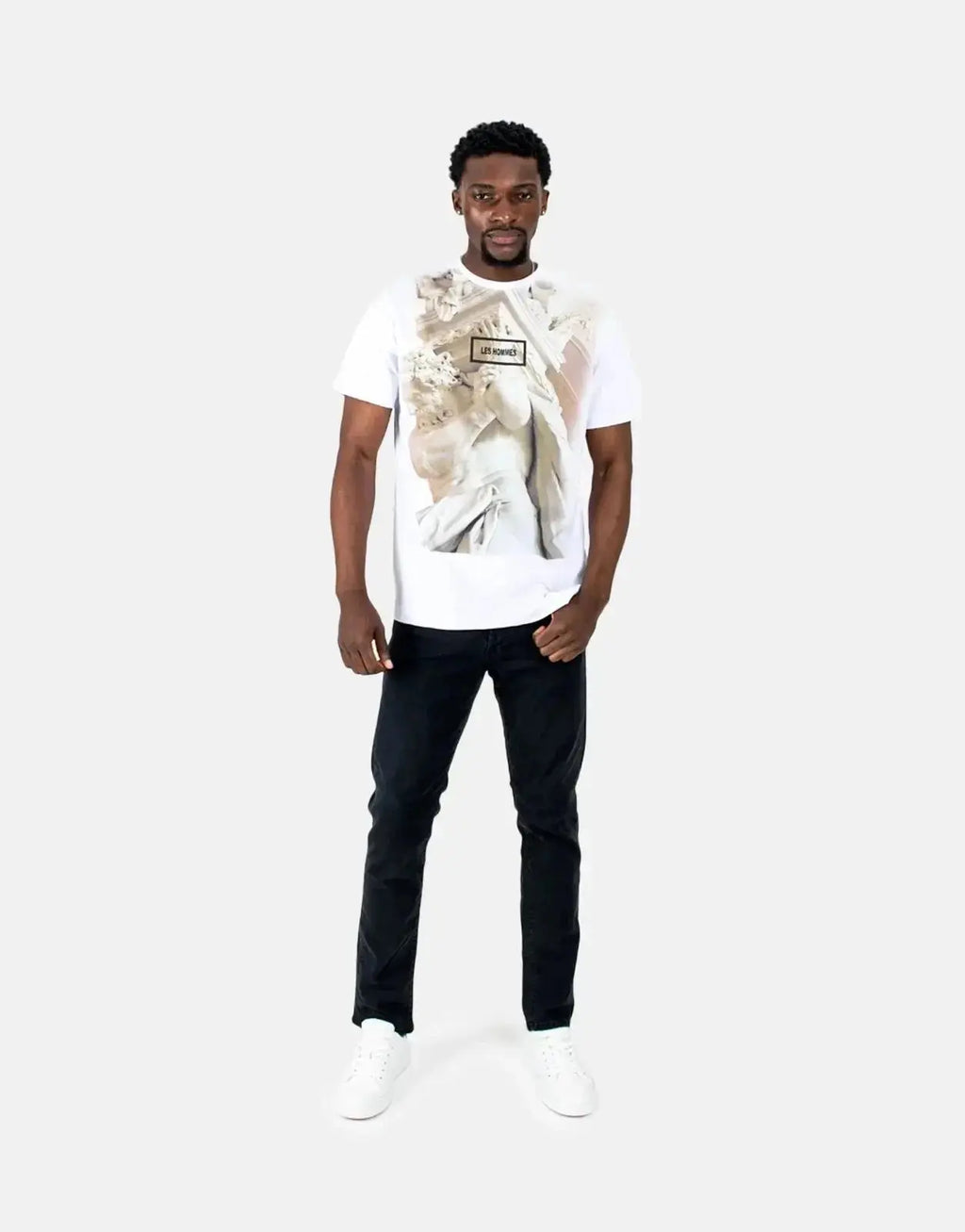 Les Hommes Graphic Print White T-Shirt - view 5