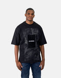 Les Hommes Green Square Black T-Shirt
