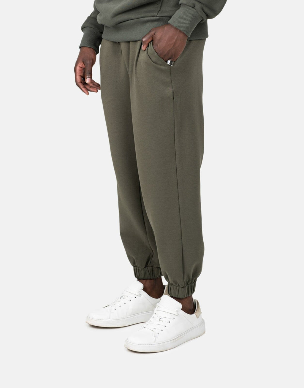 Les Hommes Heavy Military Green Sweatpants - view 2