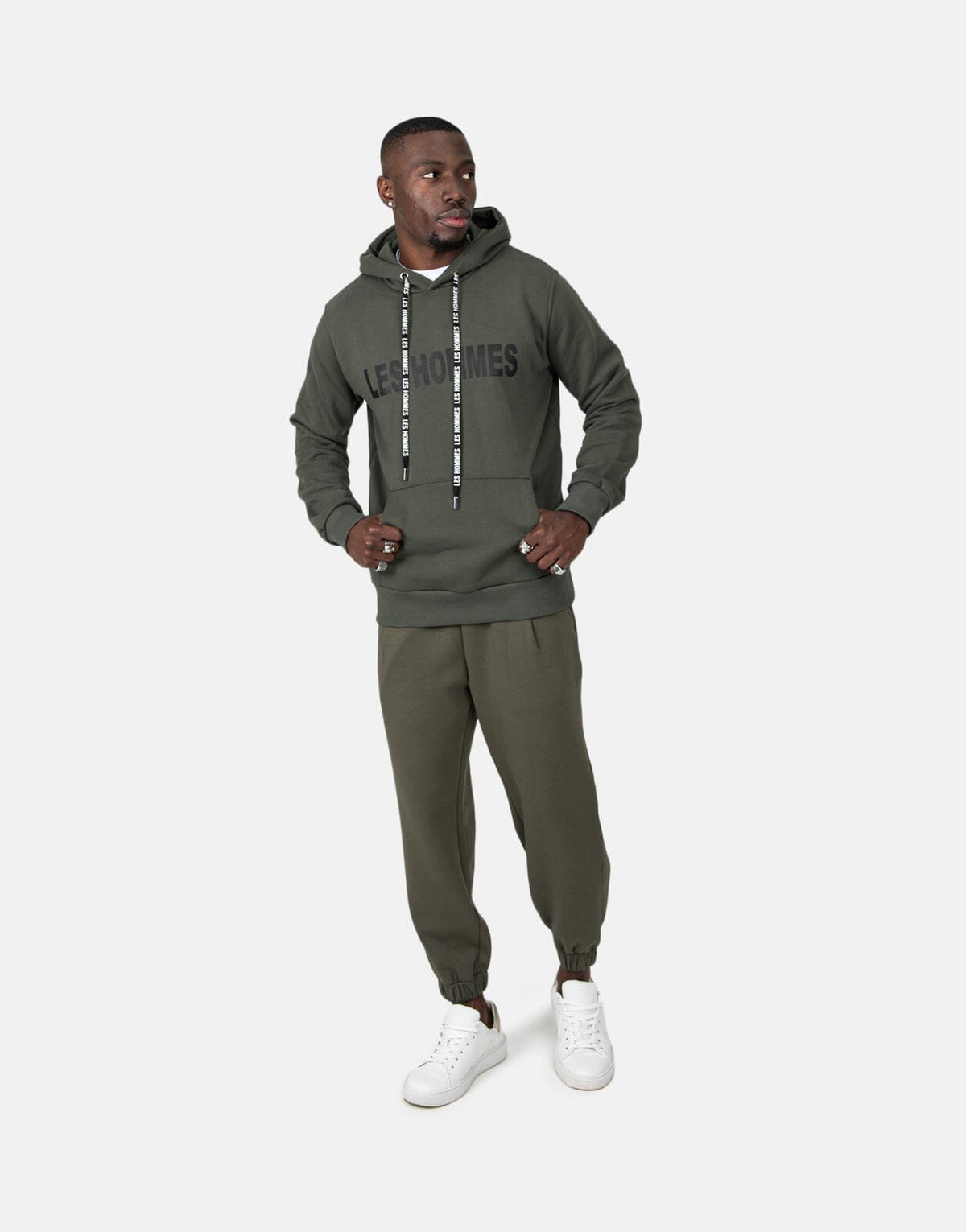 Les Hommes Heavy Military Green Sweatpants - view 4