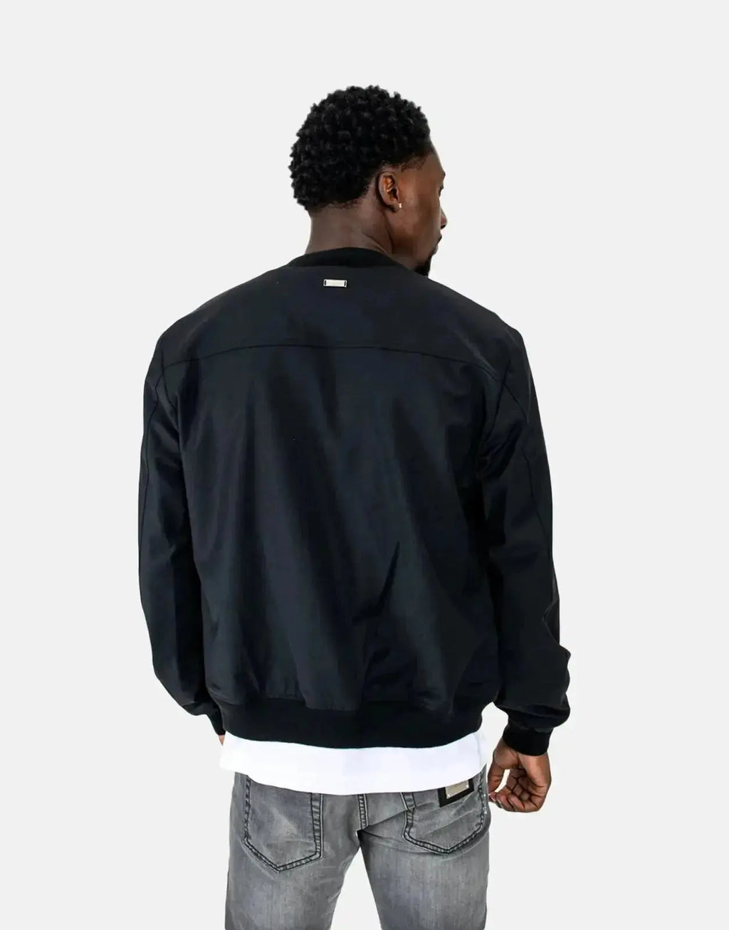 Les Hommes Lightweight Black Bomber Jacket - view 2