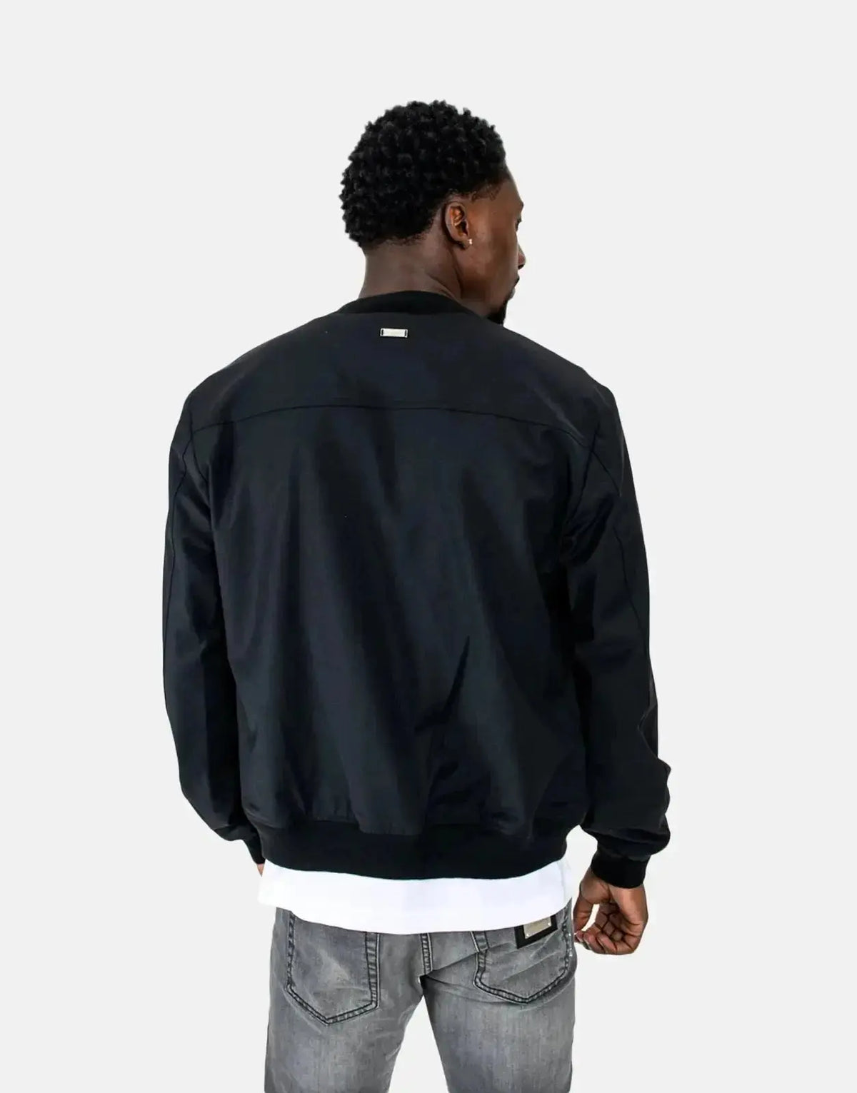 Les Hommes Lightweight Black Bomber Jacket - view 2