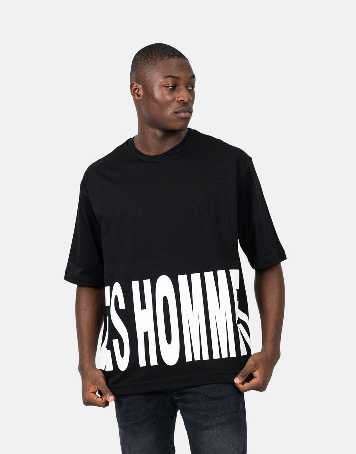 Les Hommes Marco Logo Black T-Shirt