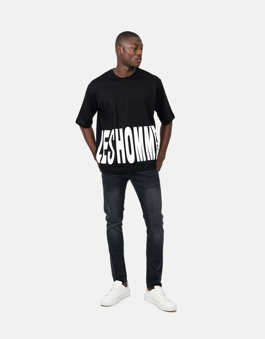 Les Hommes Marco Logo Black T-Shirt - view 4