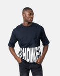 Les Hommes Marco Logo Blue T-Shirt